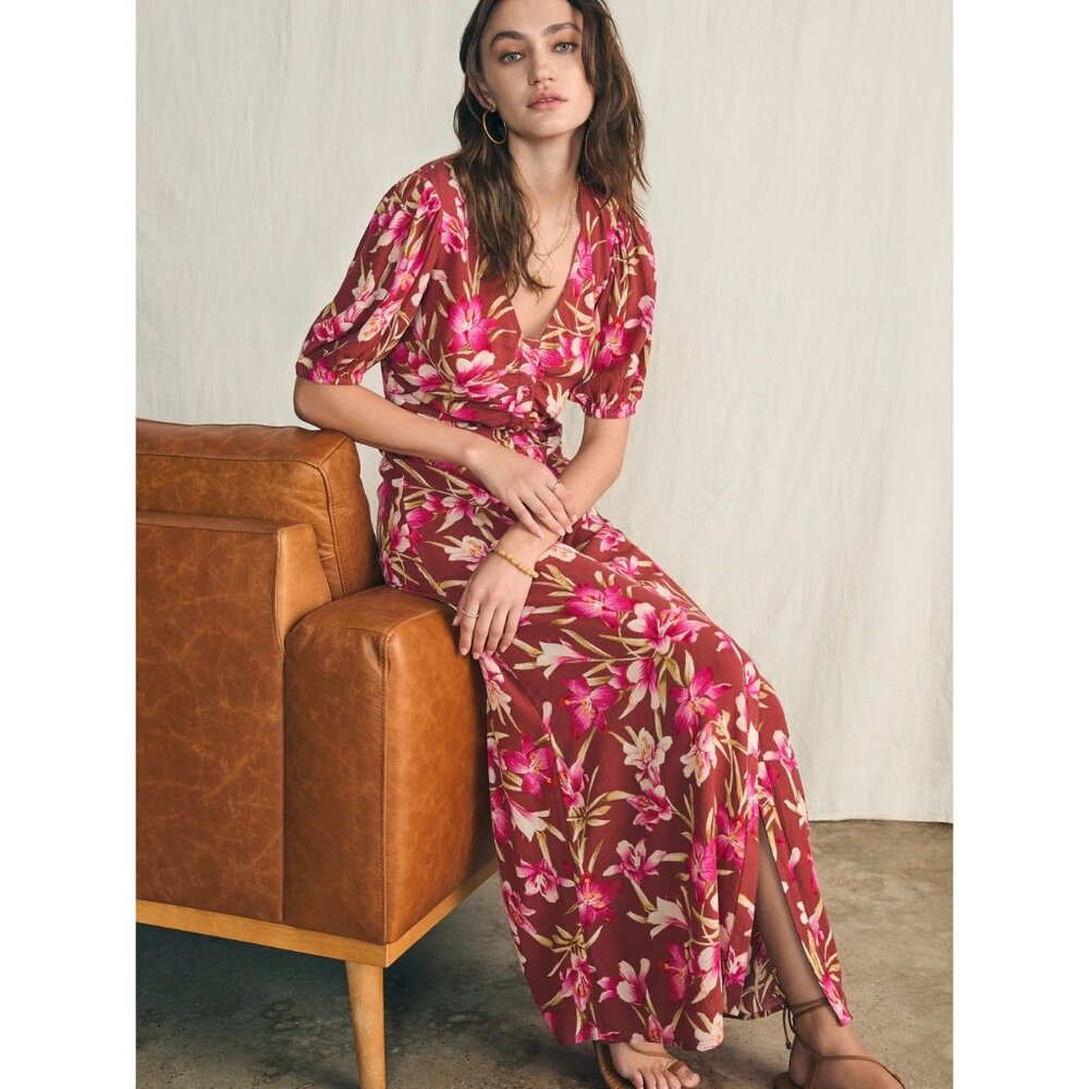 🆕FAHERTY Sorrento Maxi Dress Tropical Floral Small 4 - Picture 1 of 12